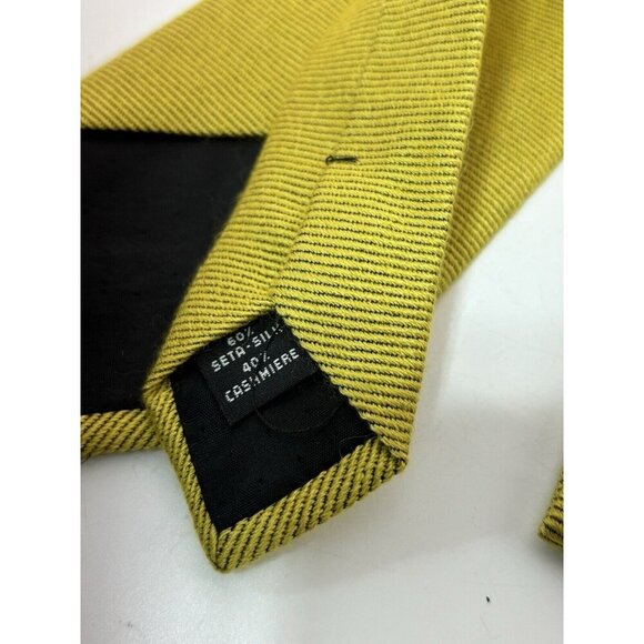 VTG LOT OF 3 Yellow Tone Silk Ties Made in Italy Paisley, Textured Pattern - Picture 7 of 9